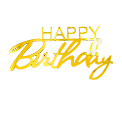 Топпер акрил "Happy Birthday" без ножки, 36001051-з